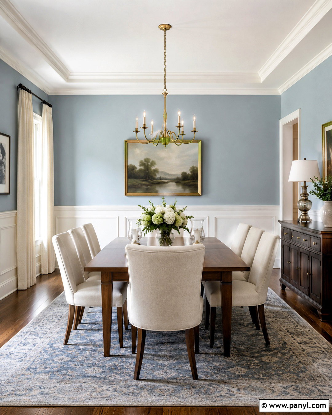 Lullaby Dining Room With Wainscoting - 20 lullaby sherwin williams ideas