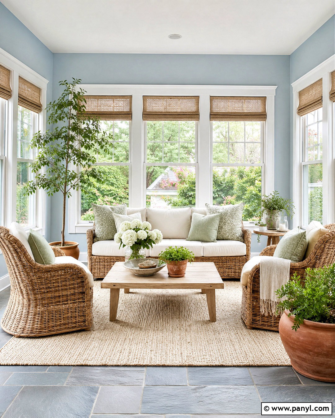 Lullaby Sunroom With Wicker Furniture - 20 lullaby sherwin williams ideas