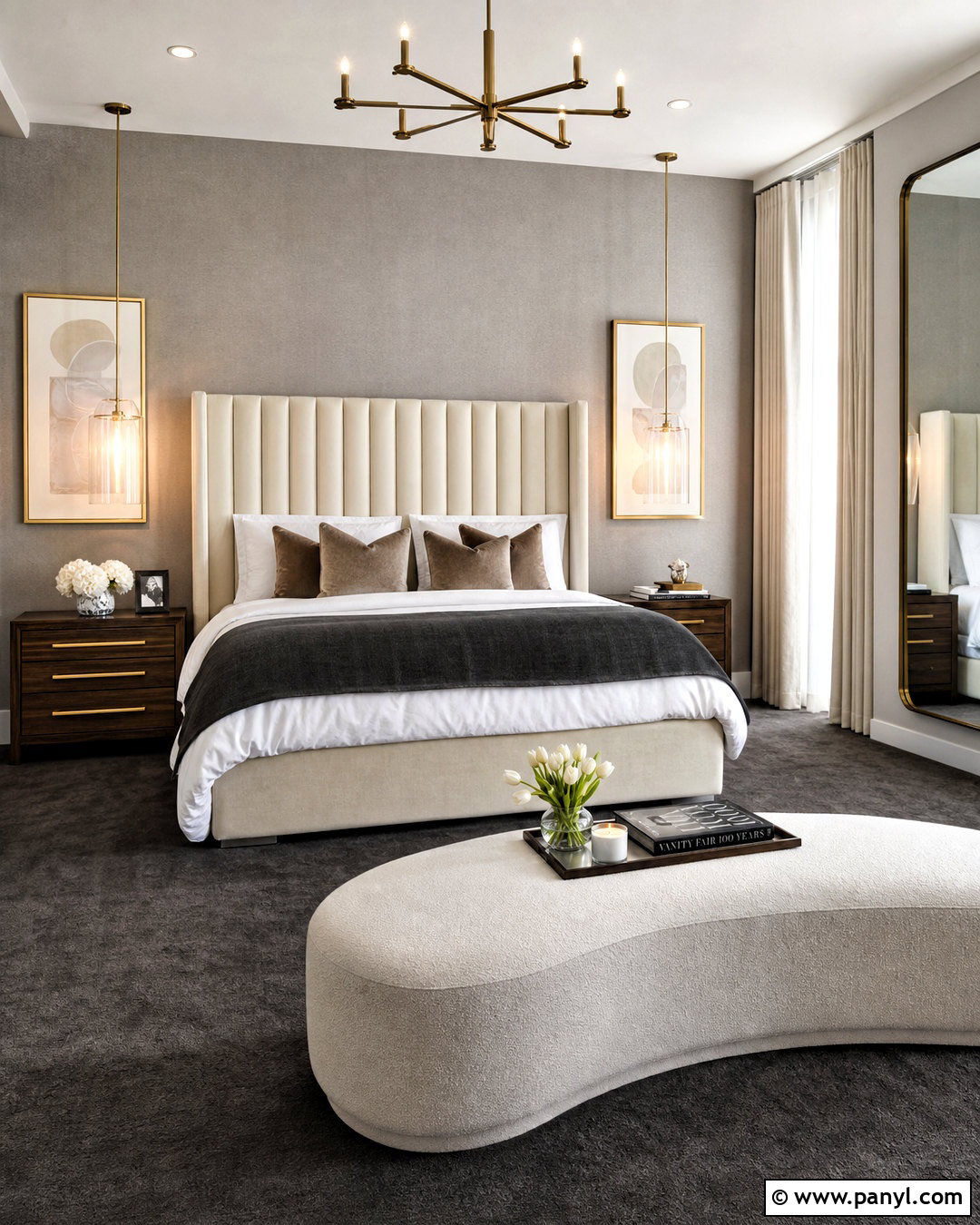 Luxury Bedroom With Dark Gray Carpet - 20 dark gray carpet bedroom ideas