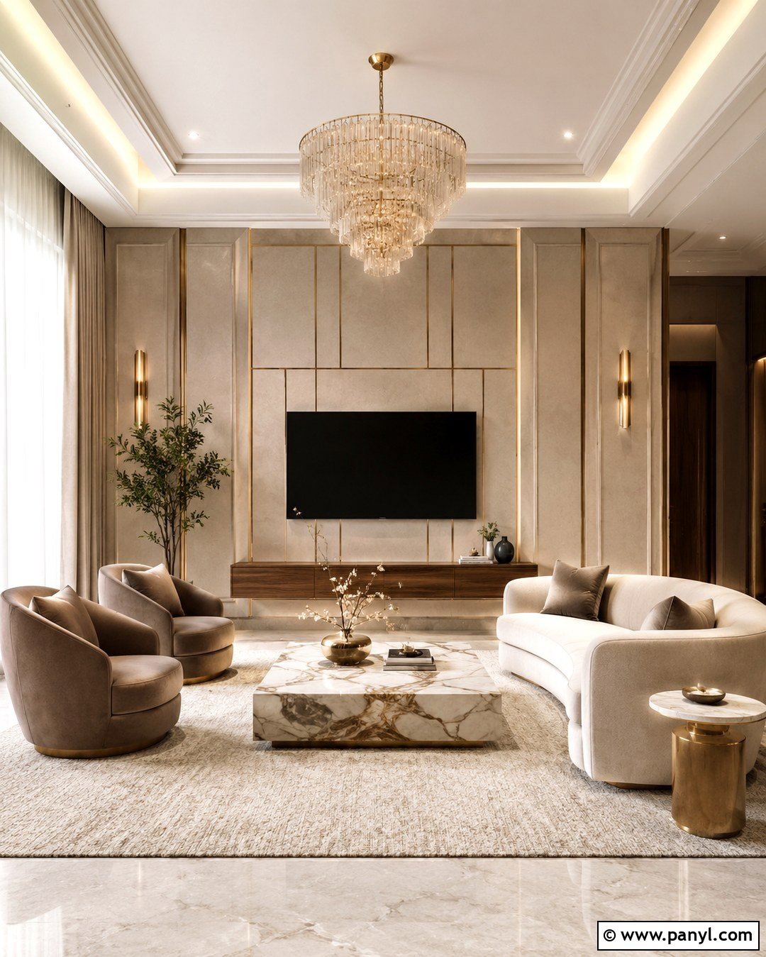 Luxury Beige Feature Wall Living Room - 20 Beige Feature Wall Living Rooms
