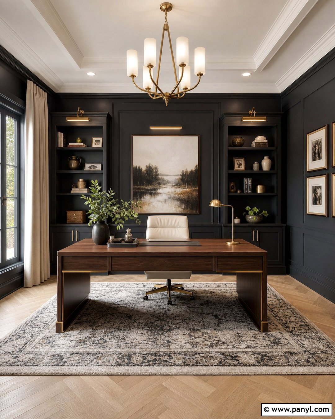 Luxury Black Accent Wall Office - 35 Black Accent Wall Office Ideas