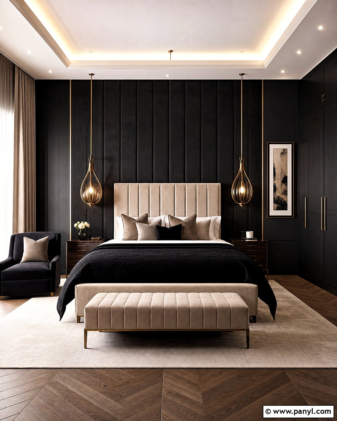 Luxury Black Bedroom - 20 black interior bedroom ideas