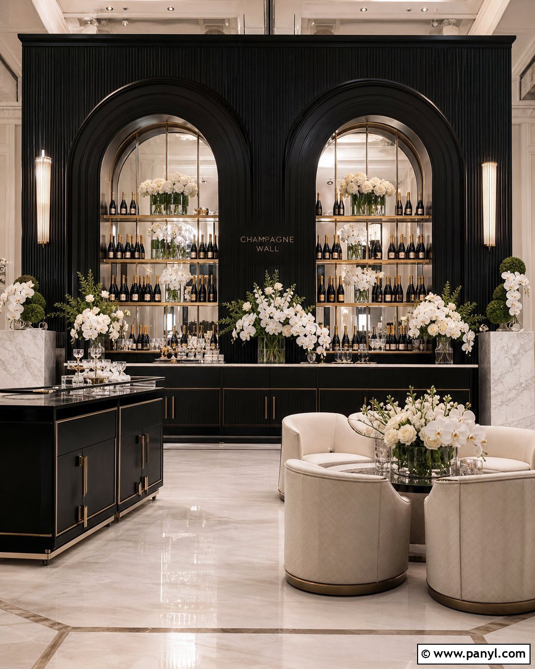 Luxury Black Champagne Wall - 30 black champagne wall ideas