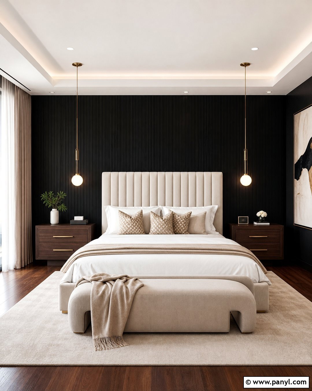 Luxury Black Feature Wall Bedroom - 35 black feature wall bedroom ideas