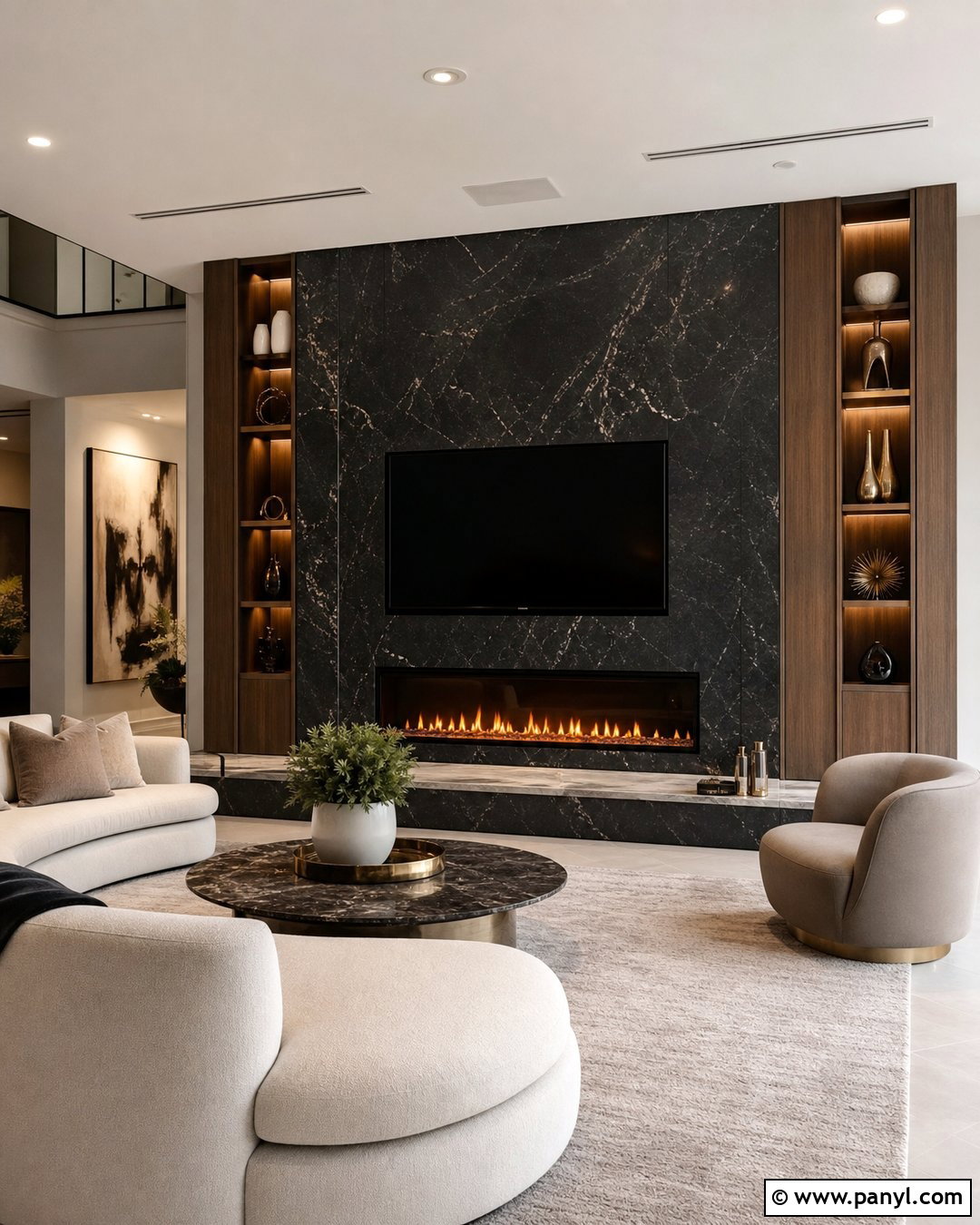 Luxury Black TV Wall - 35 Black Wall Behind Tv Ideas