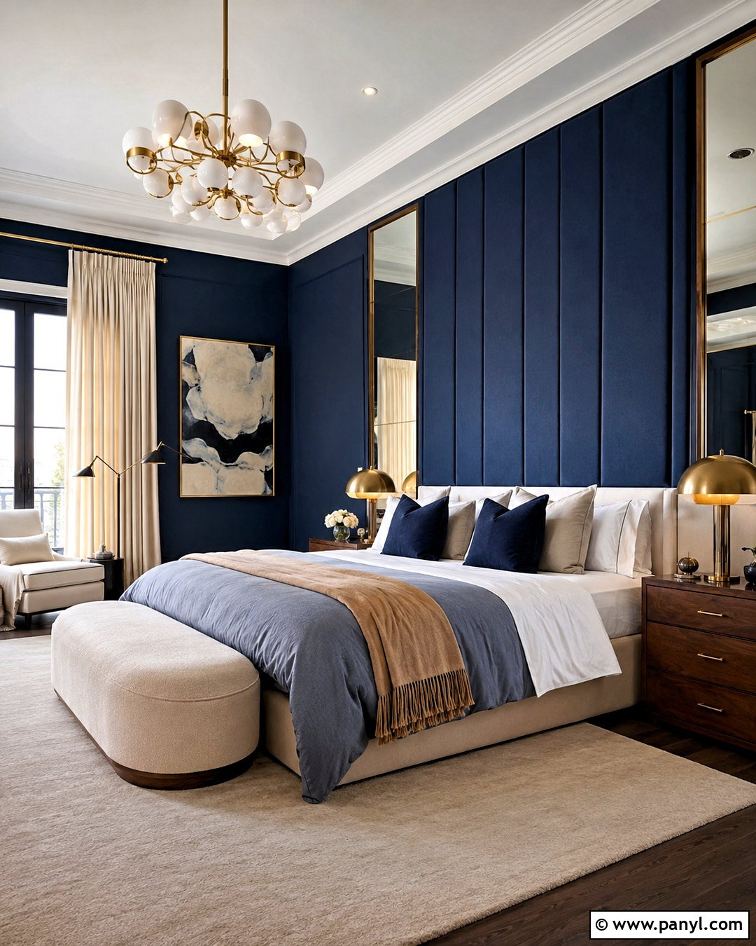 Luxury Blue Primary Bedroom - 20 blue color bedroom ideas