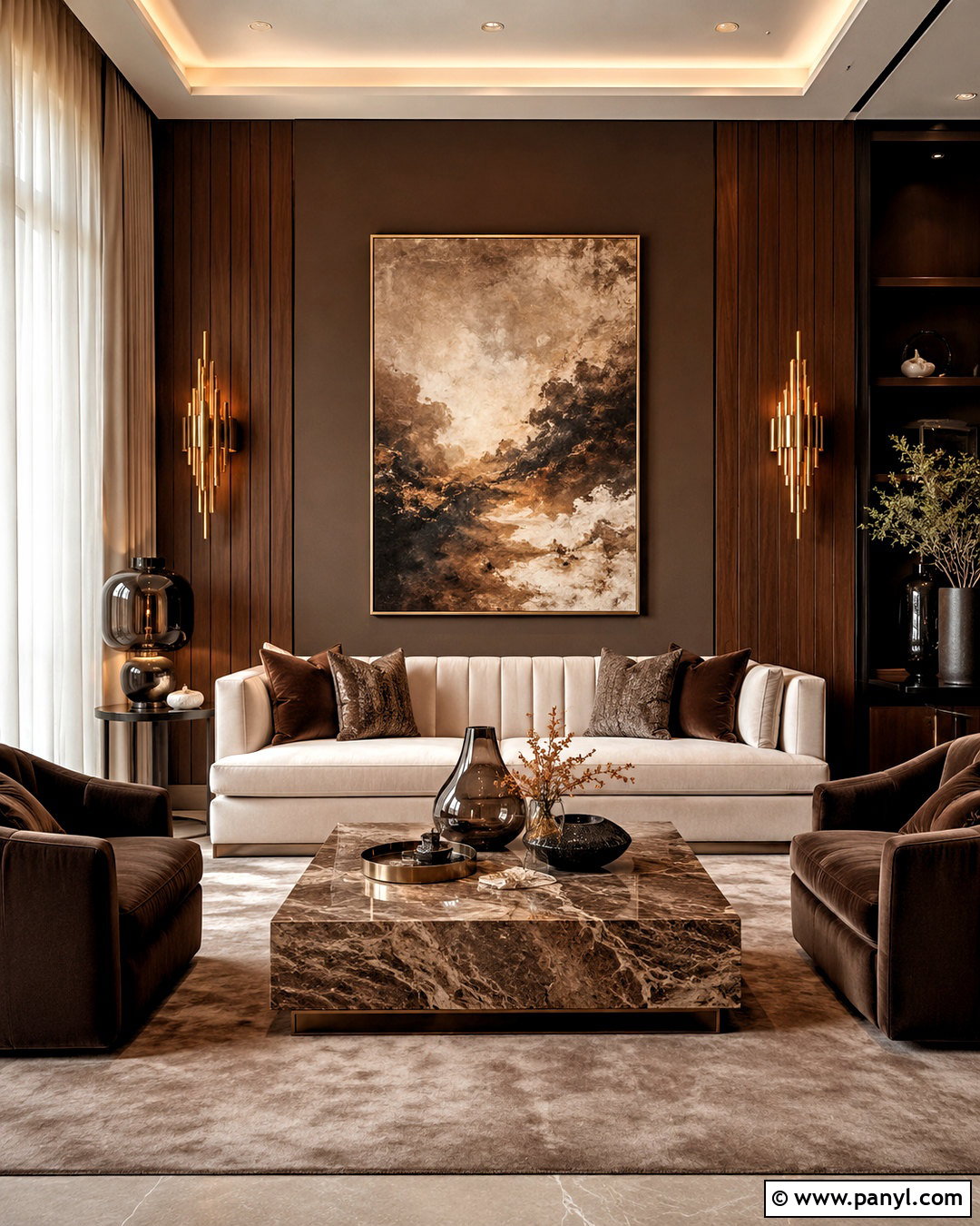 Luxury Brown Living Room - 20 brown tones living room ideas