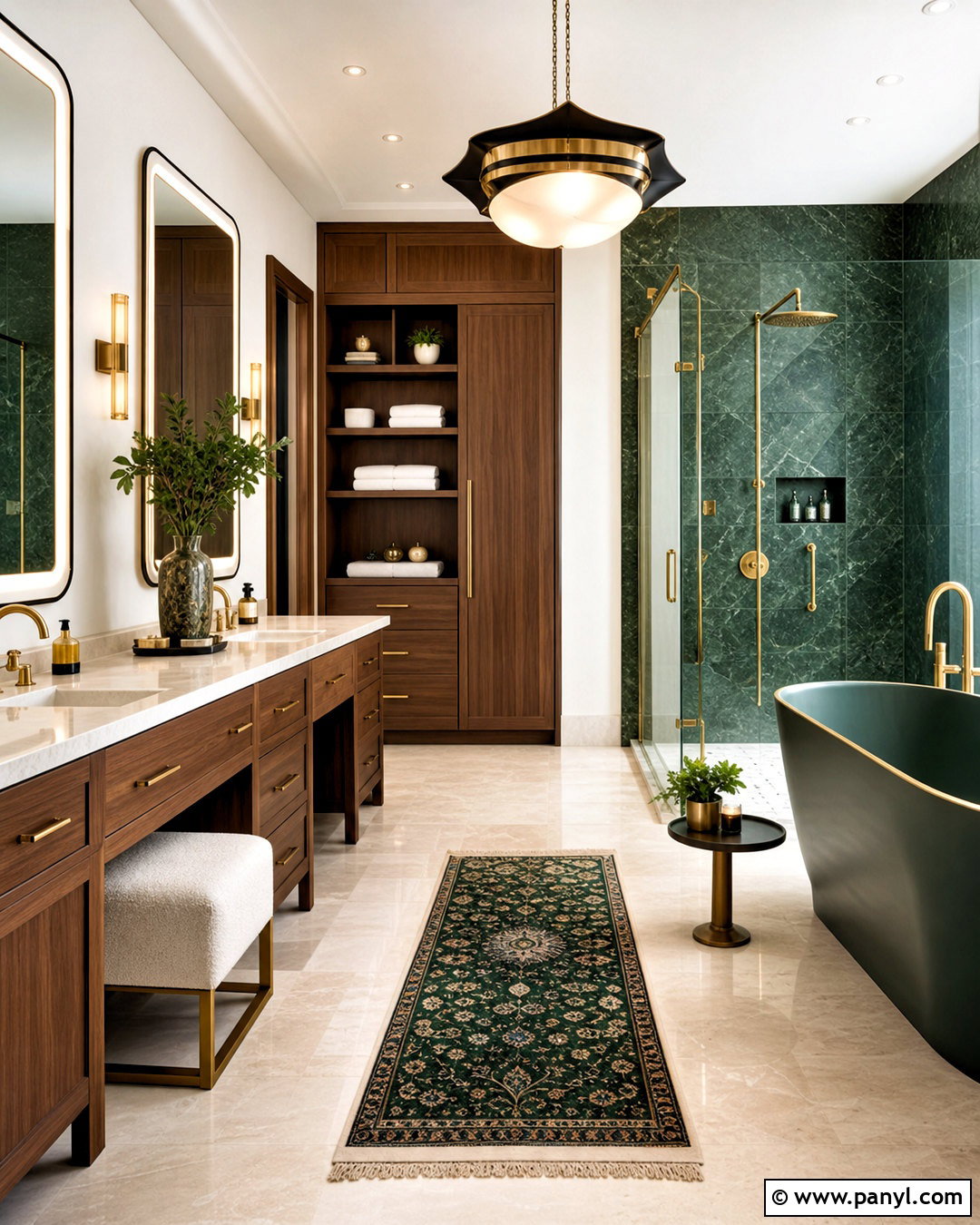 Luxury Dark Green And Gold Primary Bathroom - 20 dark green and gold bathroom ideas