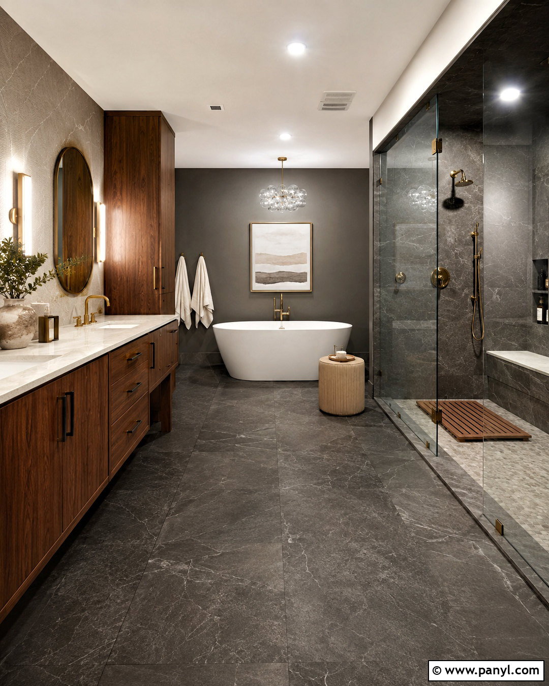 Luxury Dark Grey Spa Bathroom - 20 dark grey bathroom ideas