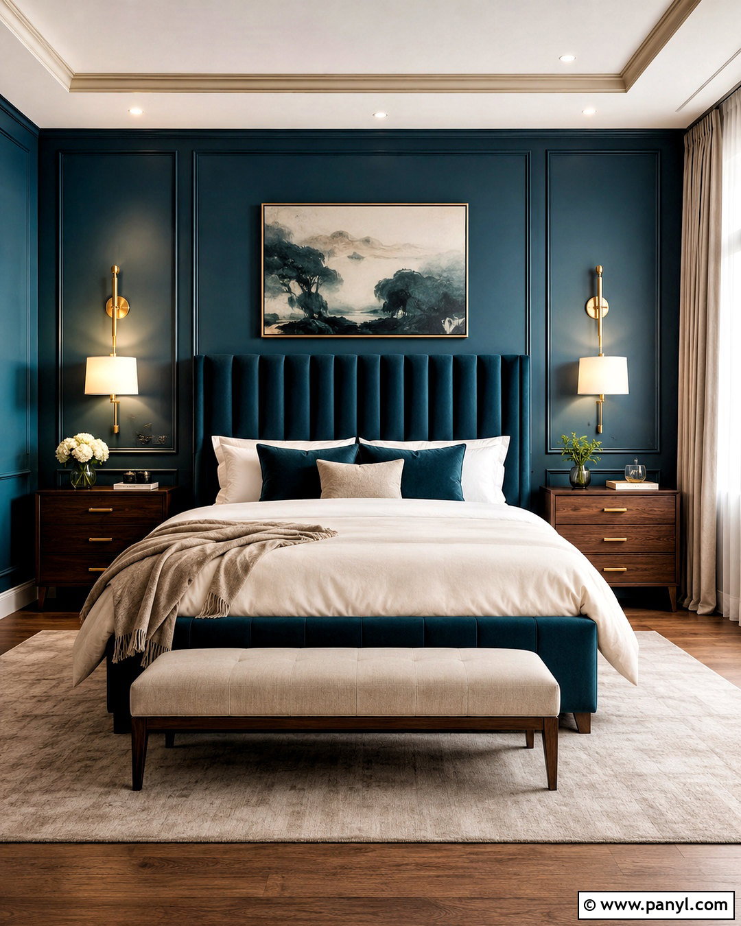 Luxury Dark Teal Hotel Bedroom - 20 dark teal bedroom ideas