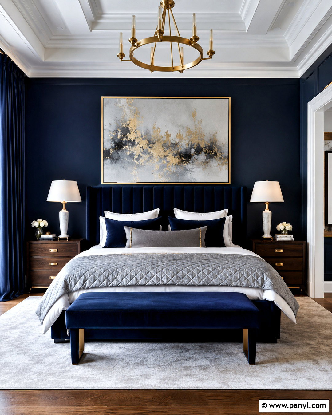 Luxury Deep Blue Bedroom - 20 deep blue bedroom ideas