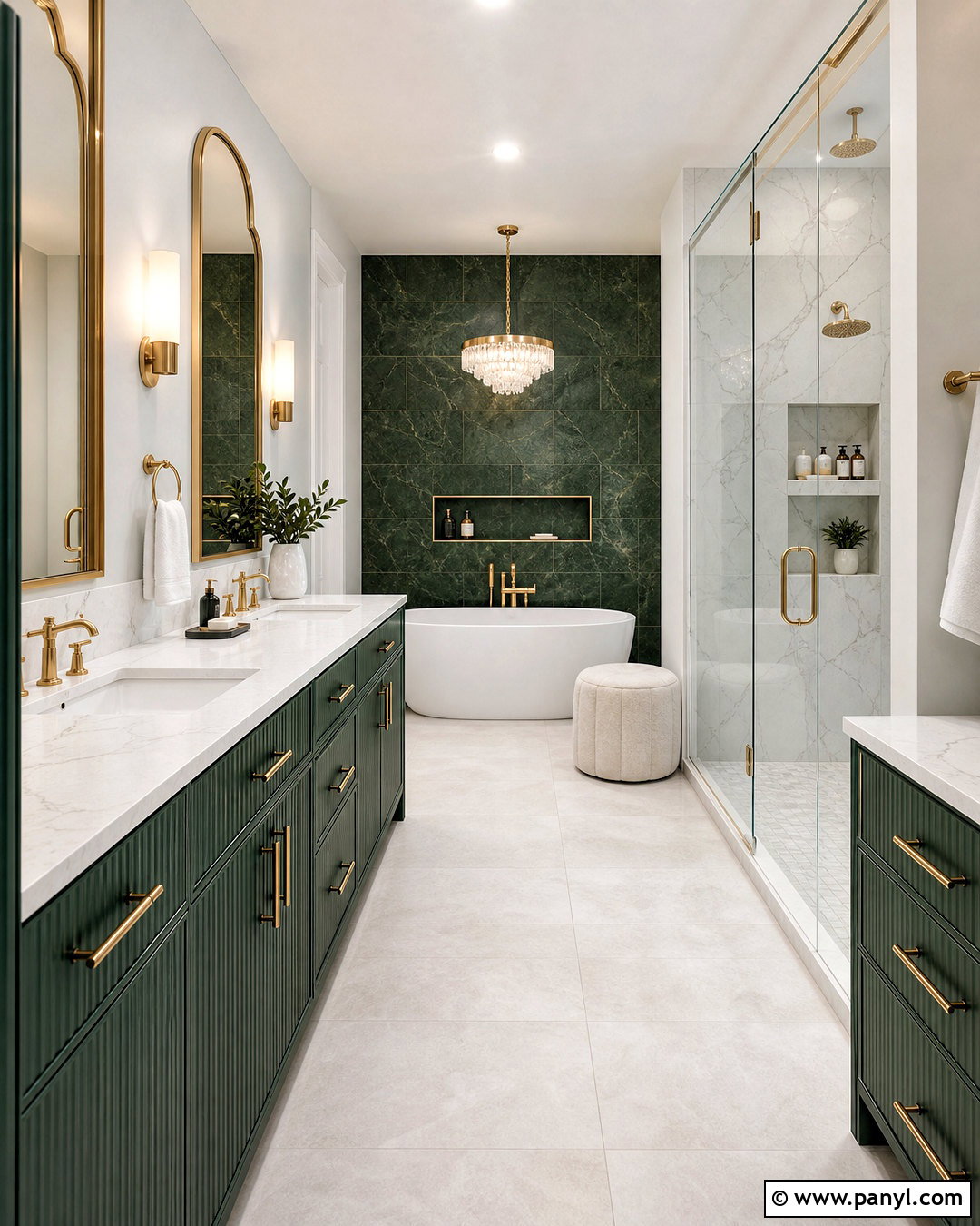 Luxury Green and White Bathroom - 20 green and white bathroom ideas