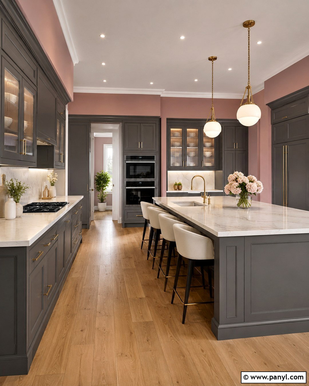 Luxury Grey Kitchen With Muted Pink Walls - 20 grey kitchen pink walls