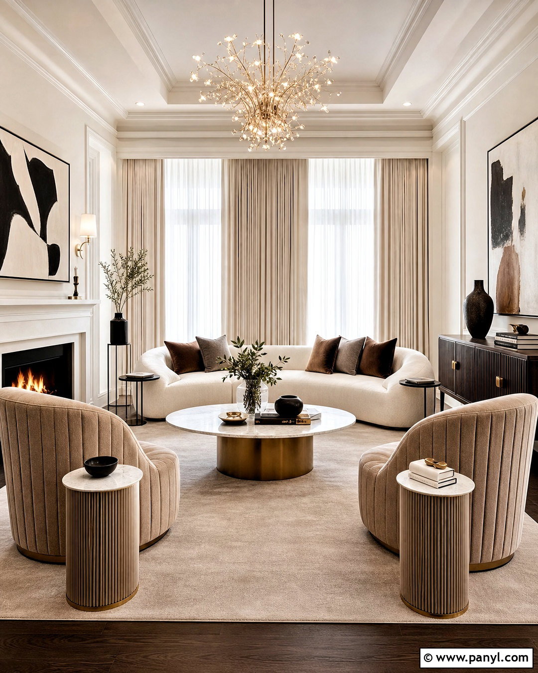 Luxury Living Room With Dark Floors - 20 white walls dark floors living room ideas