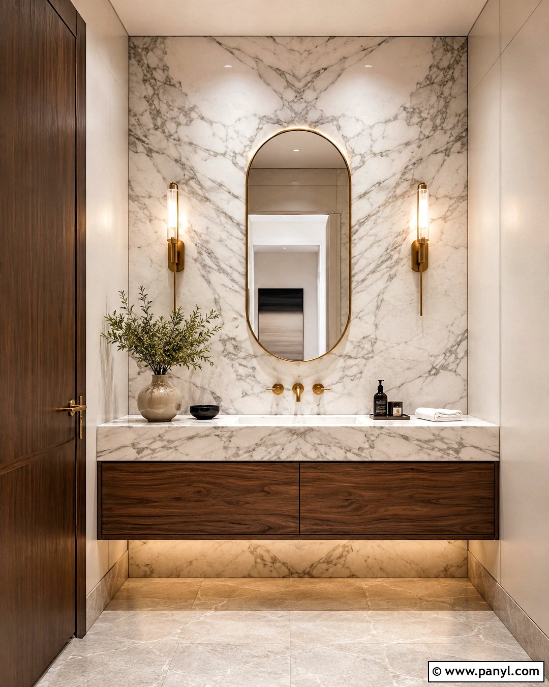 Luxury Marble Powder Room - 20 powder room bathroom ideas