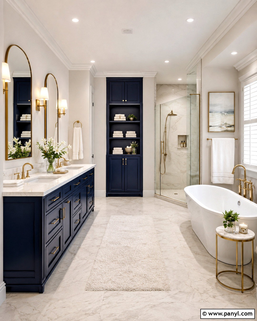Luxury Midnight Blue Double Vanity Bathroom - 20 midnight blue bathroom ideas