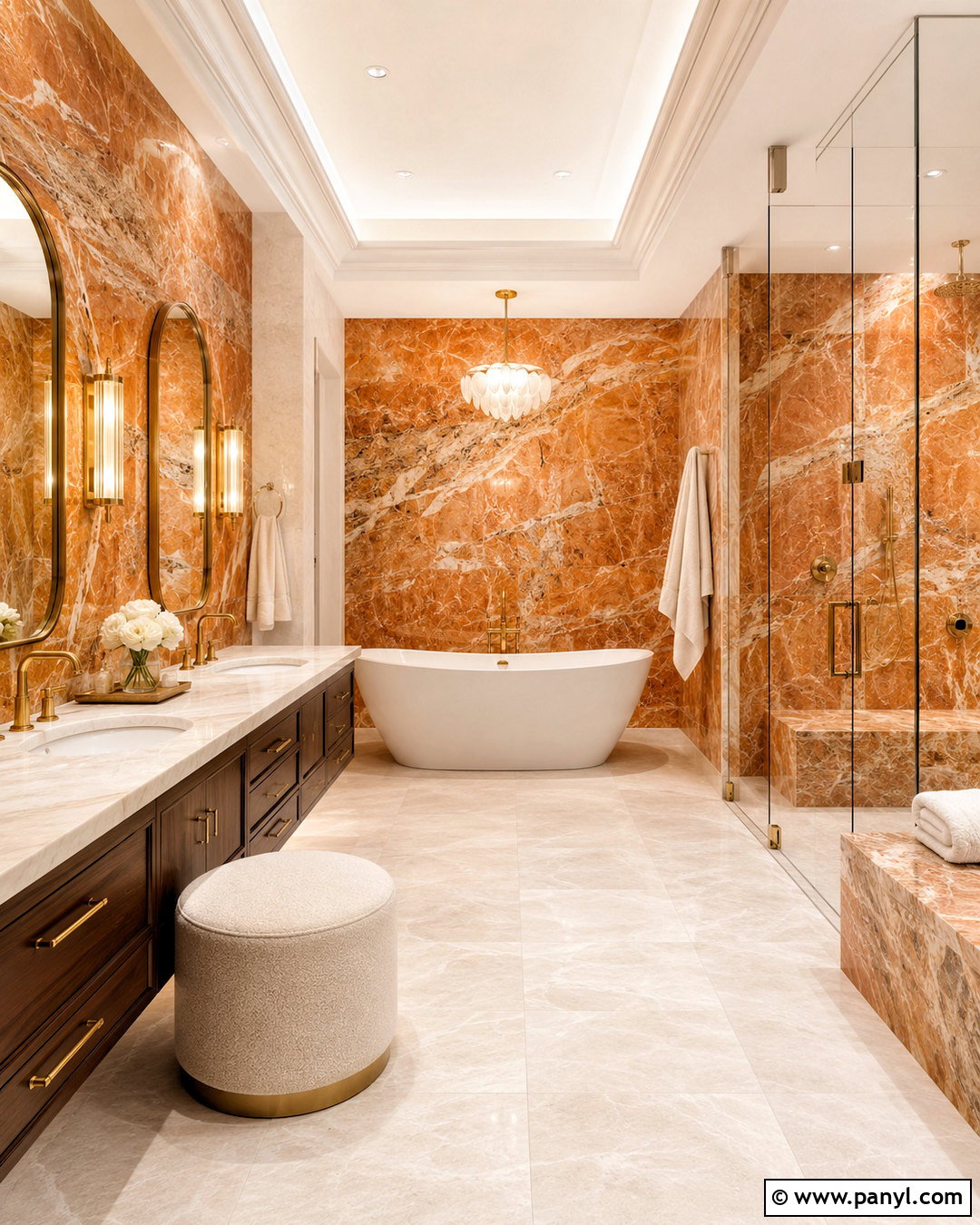 Luxury Orange Marble Bathroom - 20 orange bathrooms designs