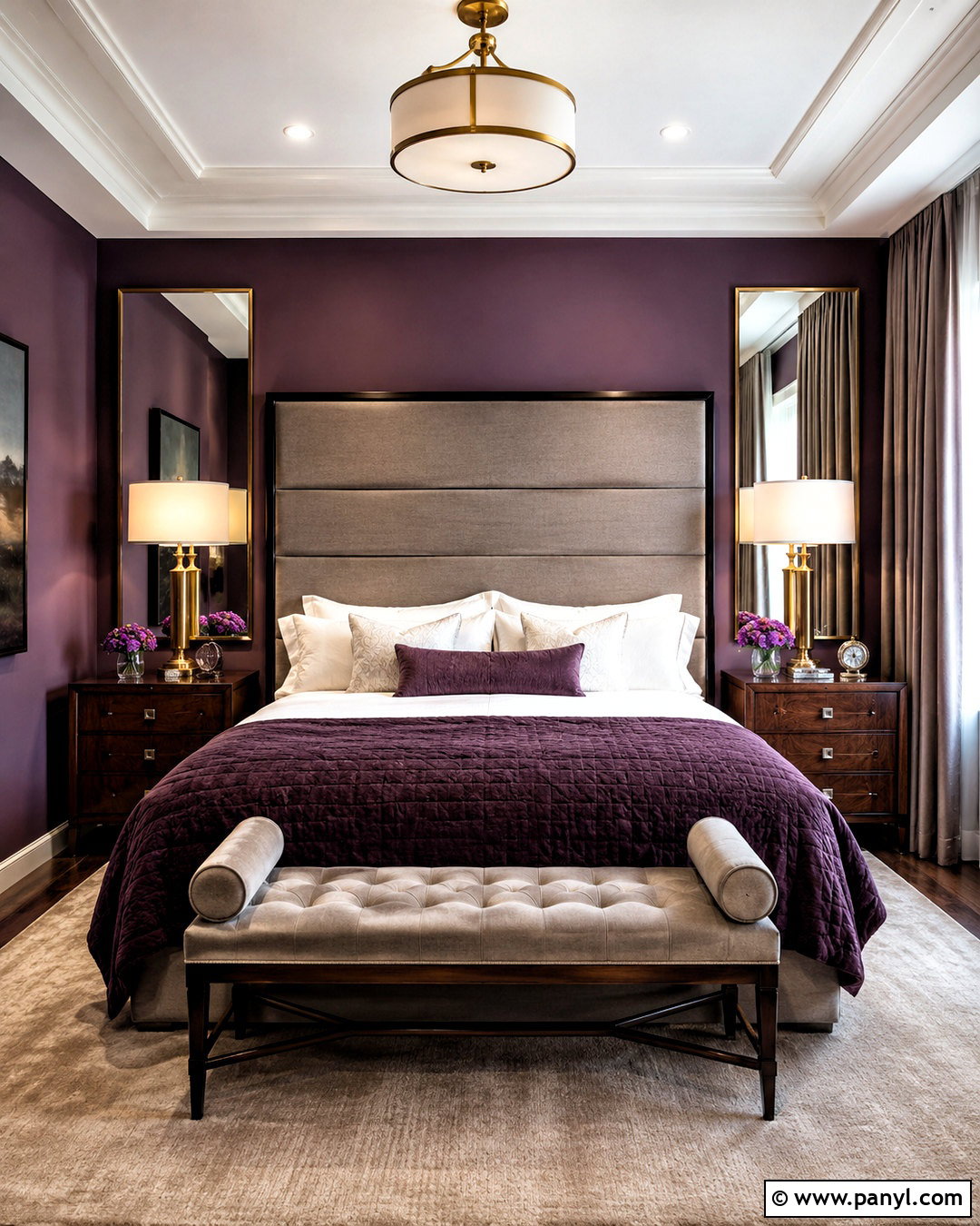 Luxury Purple Hotel Bedroom - 20 moody purple bedroom ideas