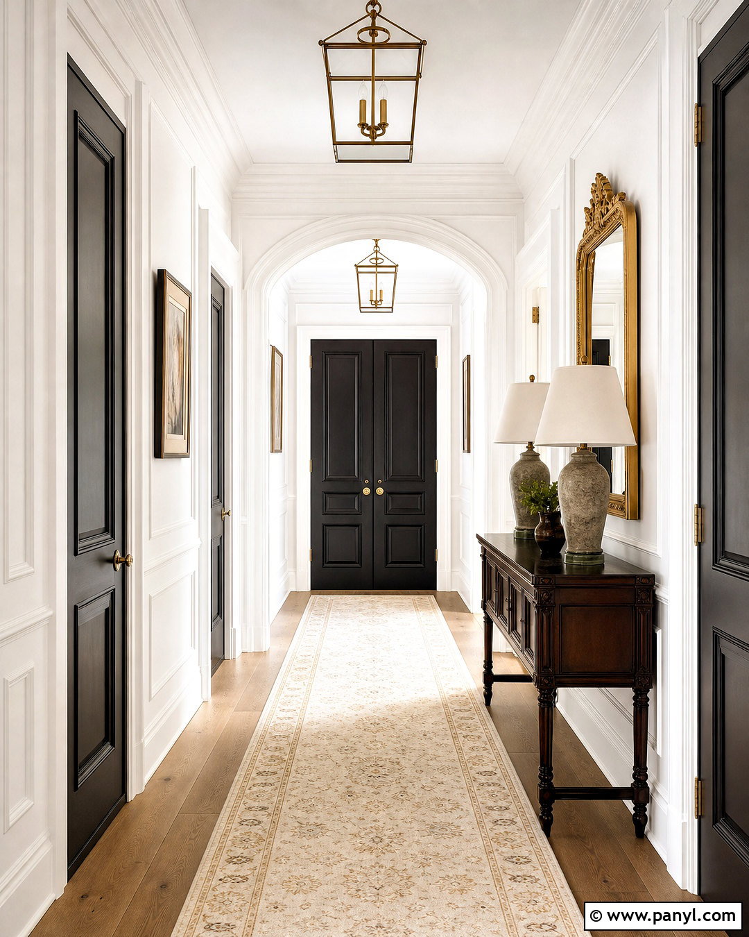 Luxury White Hallway With Black Doors - 20 white hallway black doors