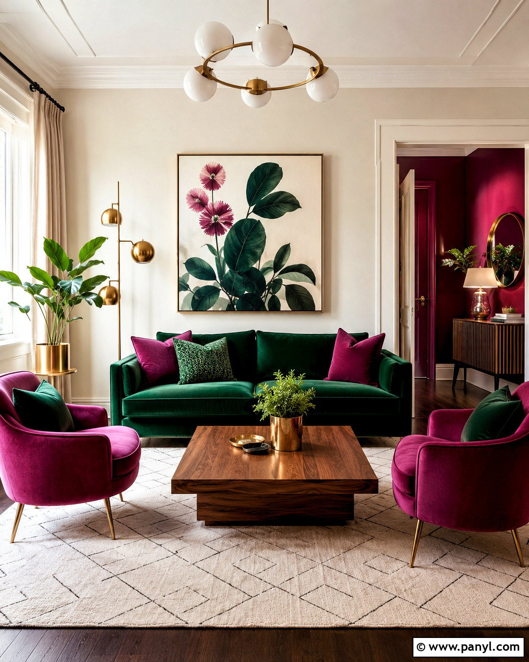 Magenta And Emerald Green Living Room - 20 magenta room ideas