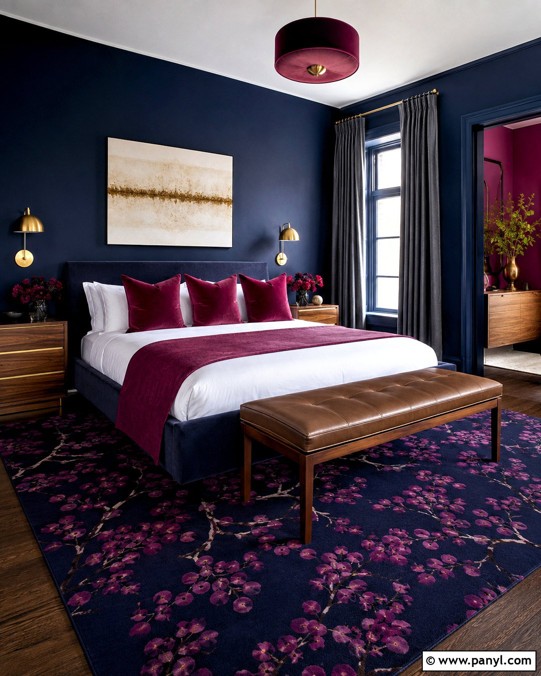 Magenta And Navy Bedroom - 20 magenta room ideas