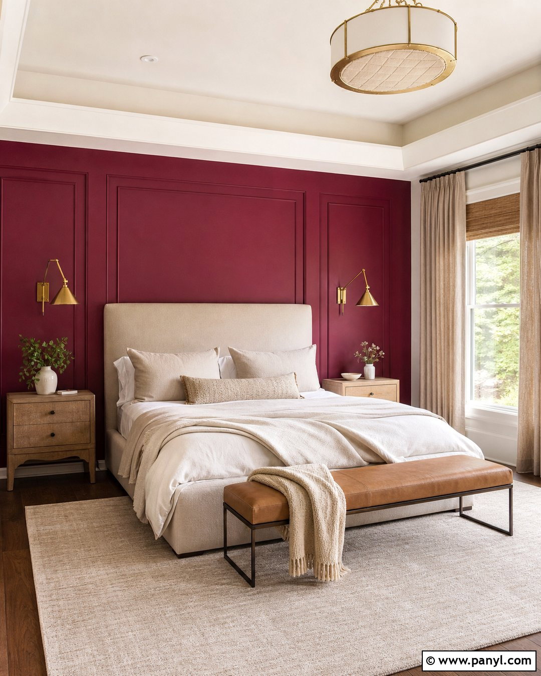Magenta Bedroom Walls With Cream Bedding - 35 Magenta Walls