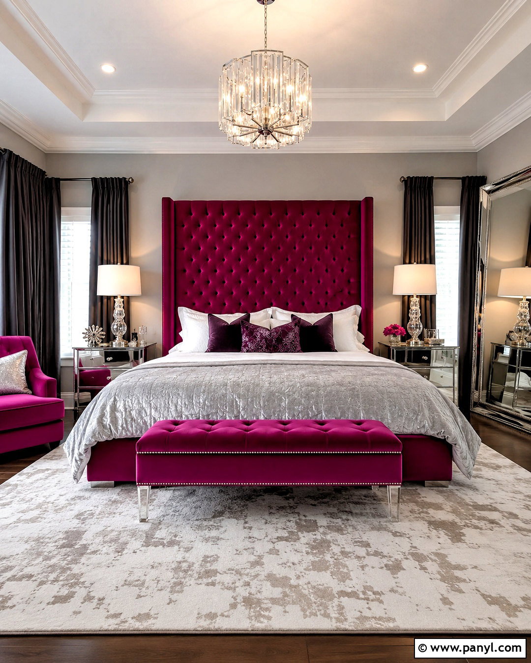 Magenta Glam Bedroom - 20 magenta room ideas
