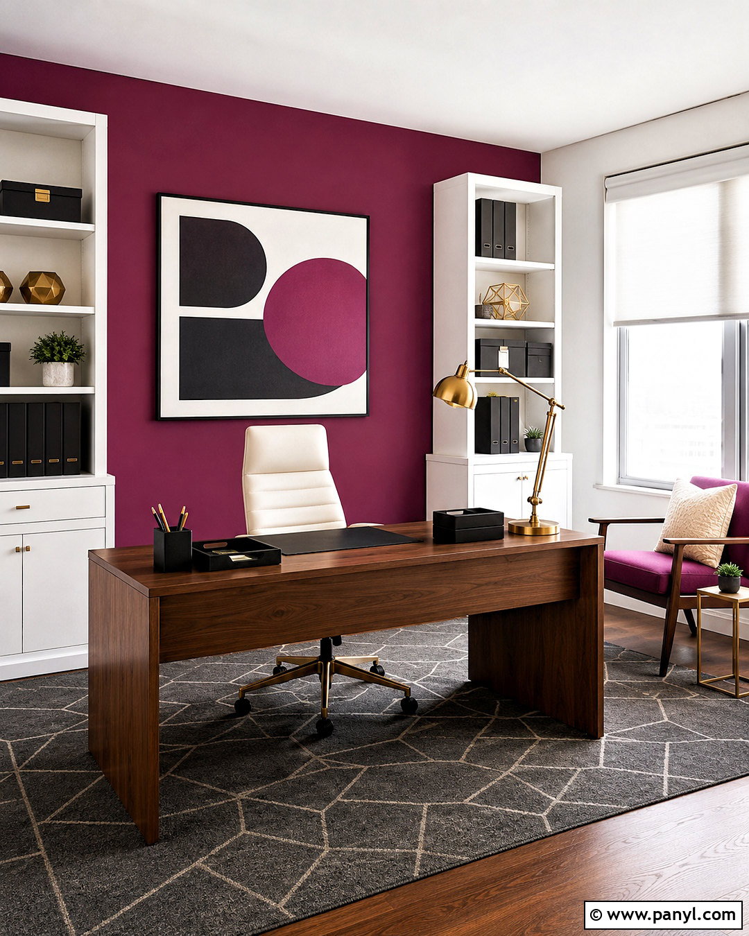 Magenta Home Office - 20 magenta room ideas