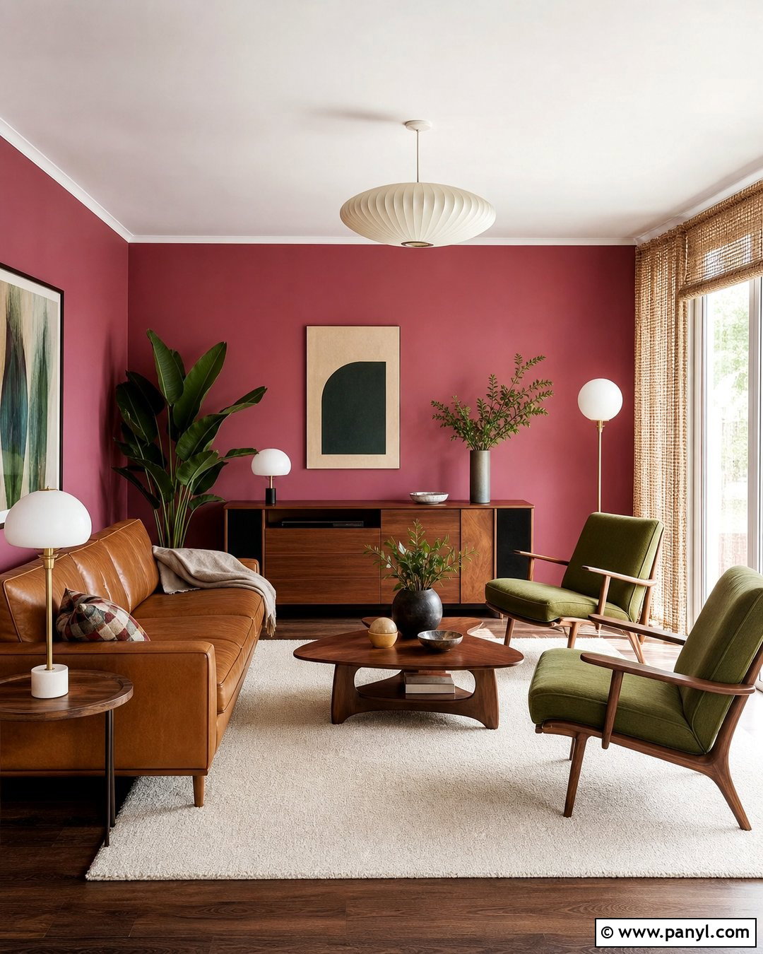 Magenta Midcentury Modern Walls - 35 Magenta Walls