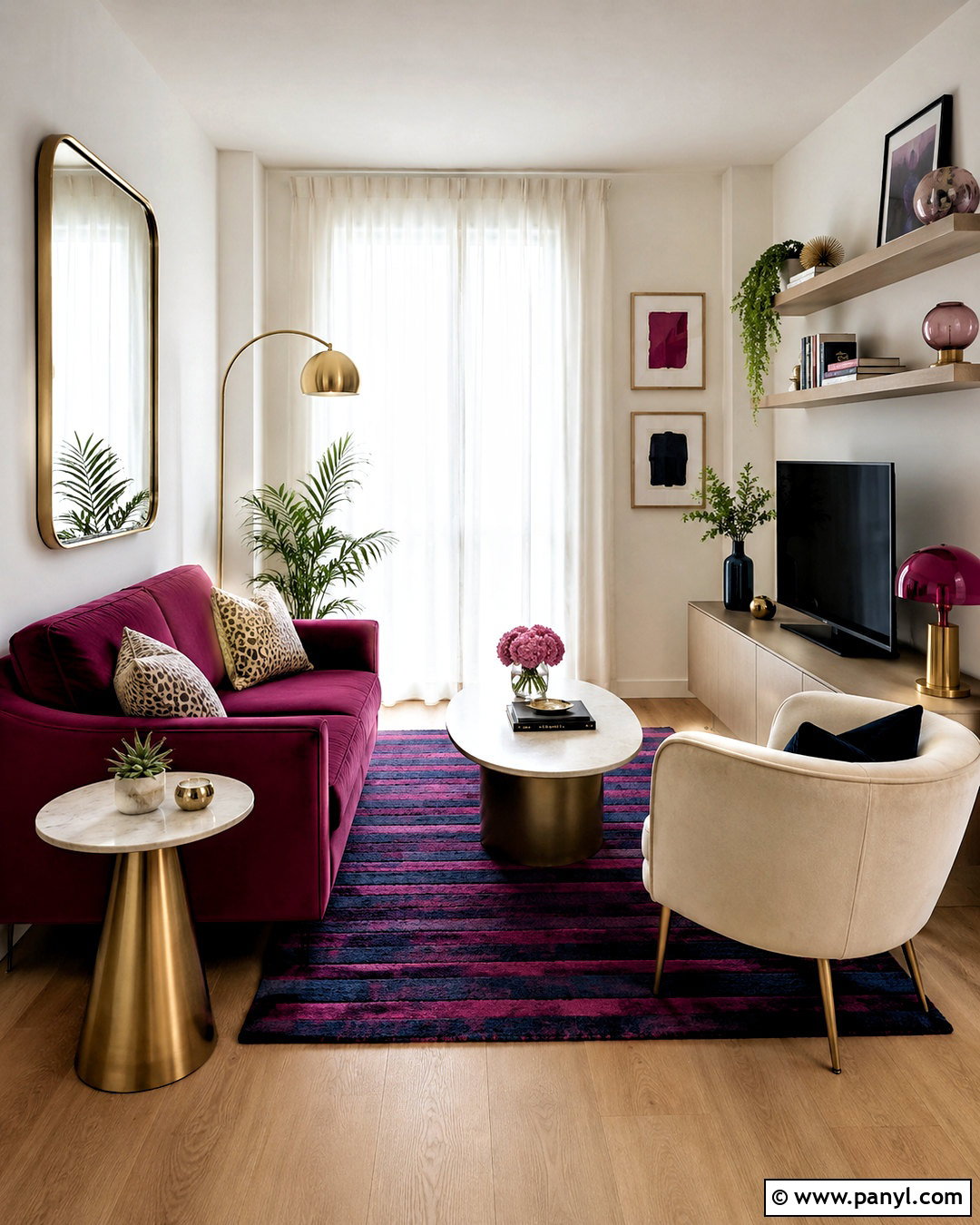 Magenta Small Apartment Living Room - 20 magenta room ideas