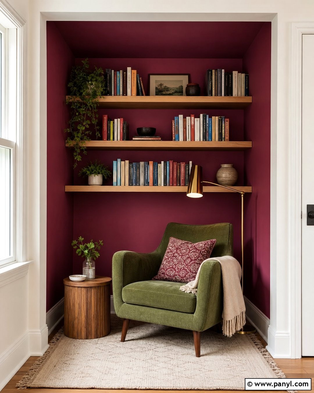 Magenta Walls In A Reading Nook - 35 Magenta Walls