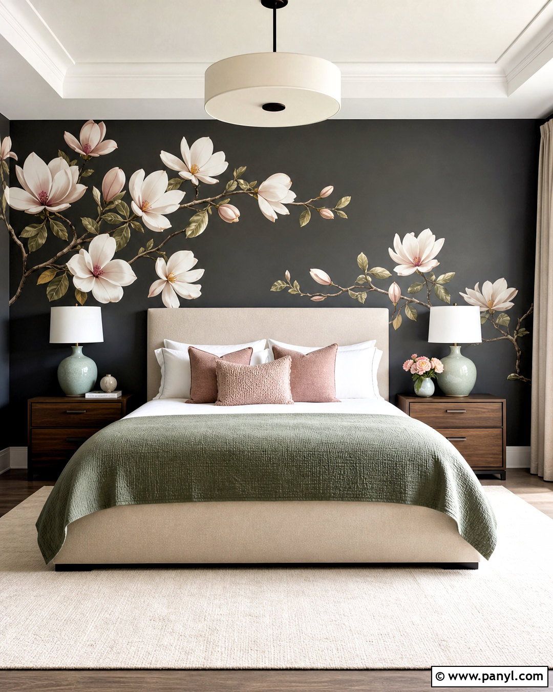 Magnolia Floral Wall Decals For Bedroom - 20 floral wall decals