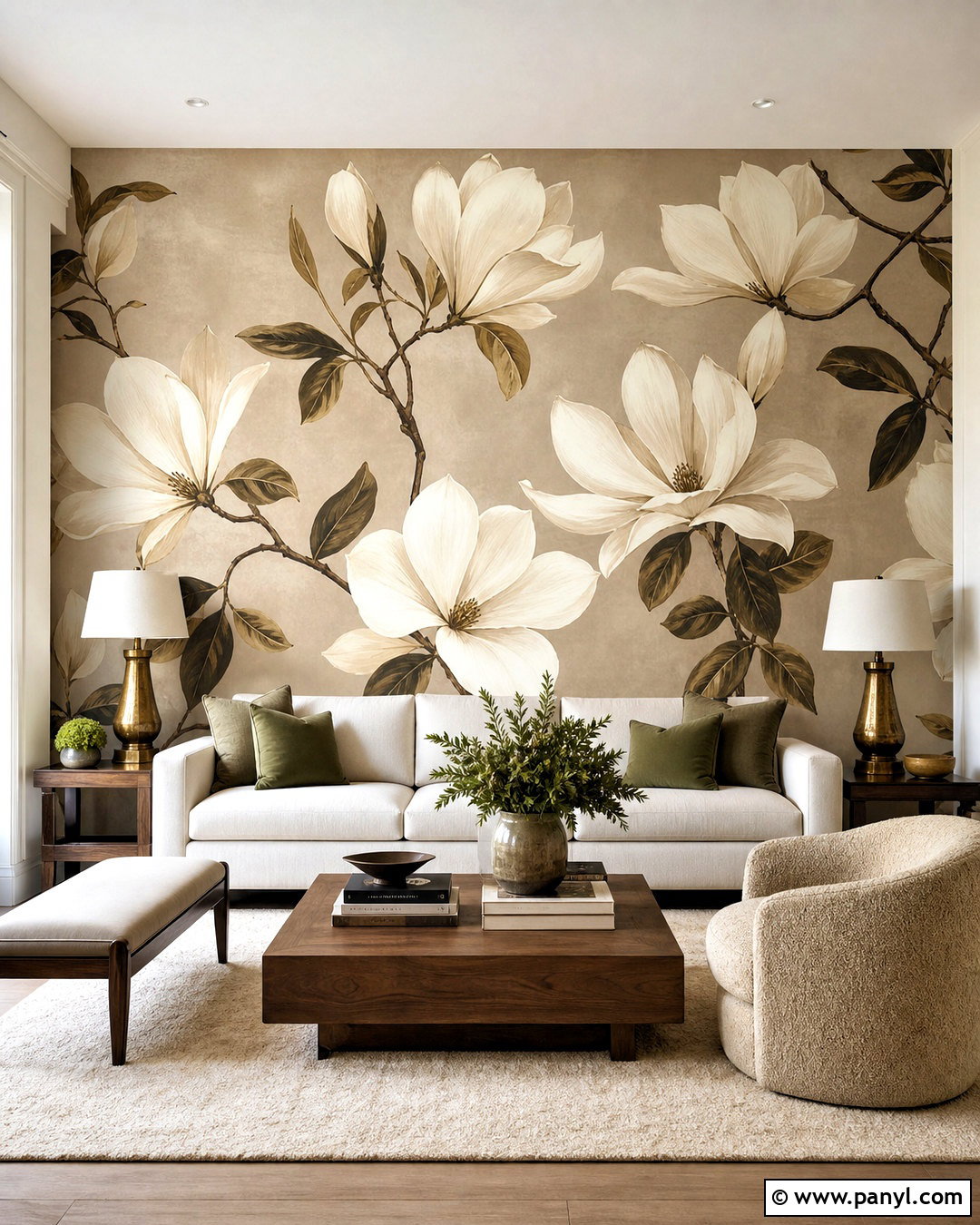Magnolia Floral Wall Painting - 20 floral wall painting ideas