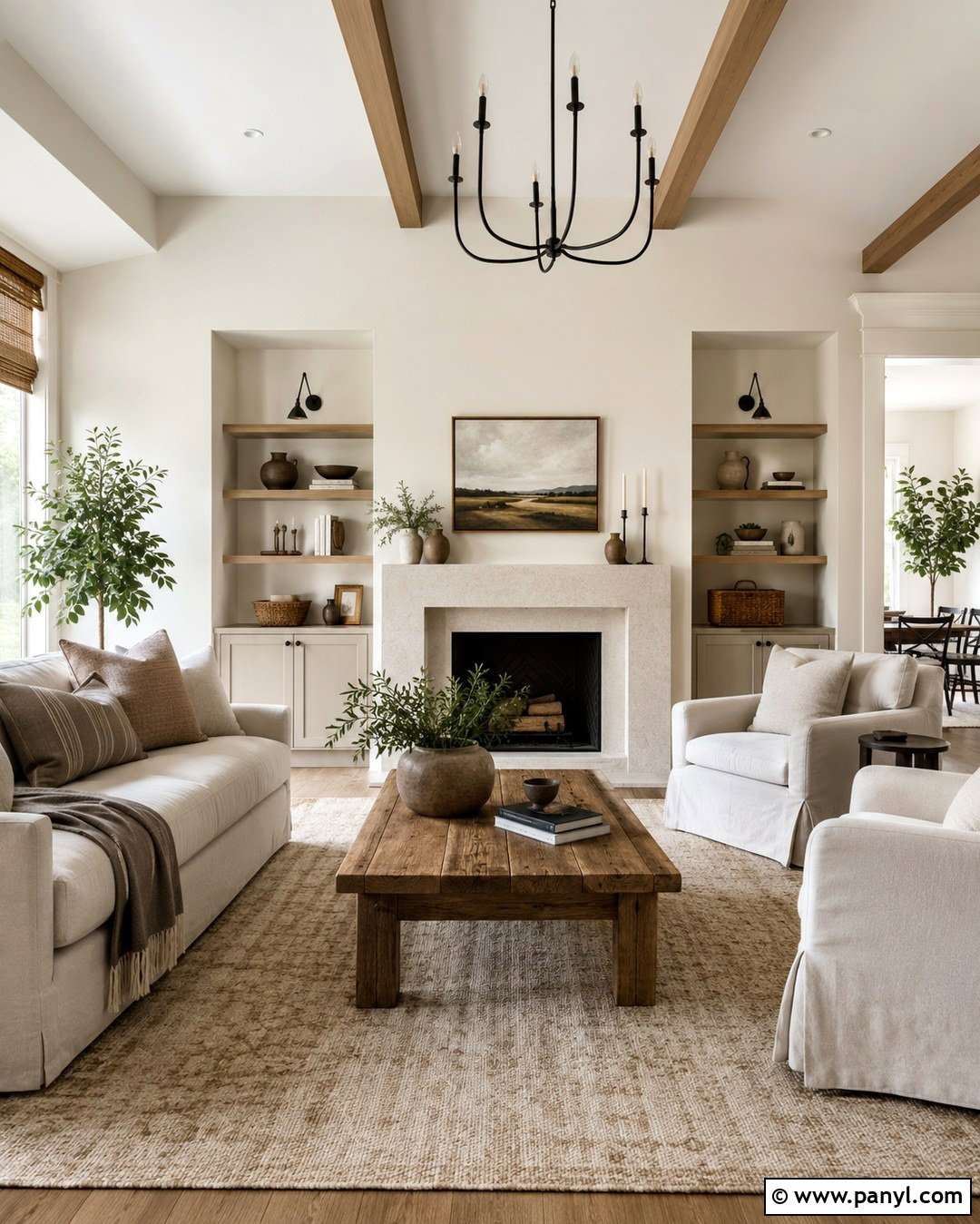 Magnolia Walls In A Farmhouse Living Room - 20 Magnolia Wall Color Ideas