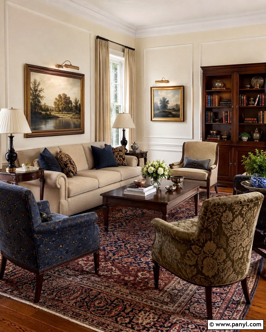 Magnolia Walls In A Traditional Living Room - 20 Magnolia Wall Color Ideas