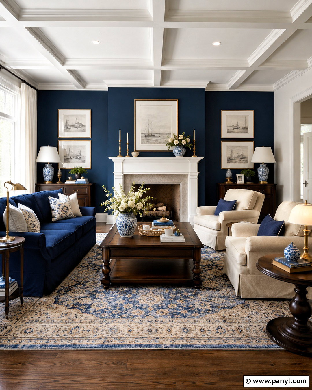 Magnolia Walls With Navy Blue Accents - 20 magnolia wall ideas