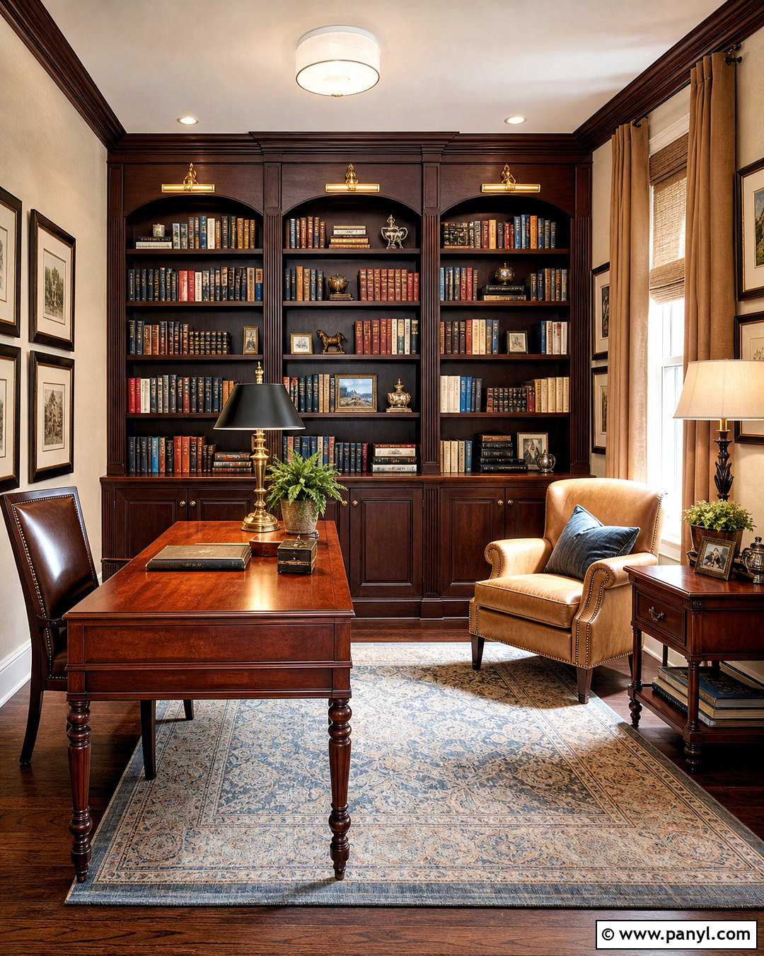 Mahogany And Cherry Library - 20 wood tones that go together ideas