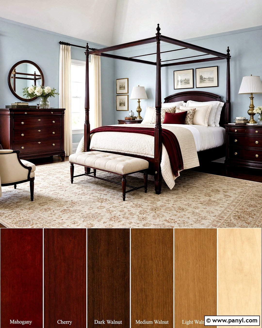 Mahogany And Pale Blue Wood Color Palette - 20 wood colour palette ideas