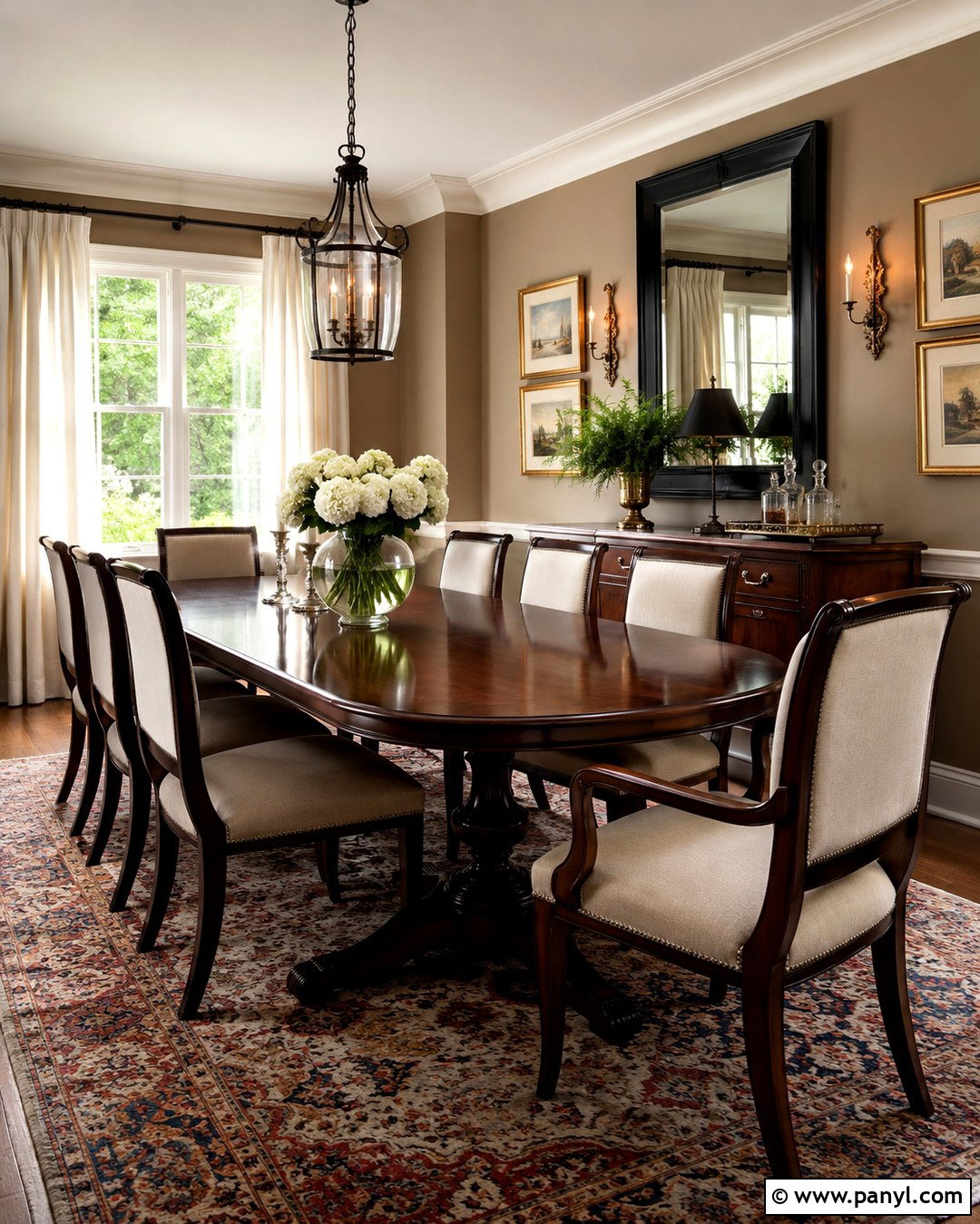 Mahogany And Warm Beige Walls - 20 Wood And Wall Color Combination Ideas