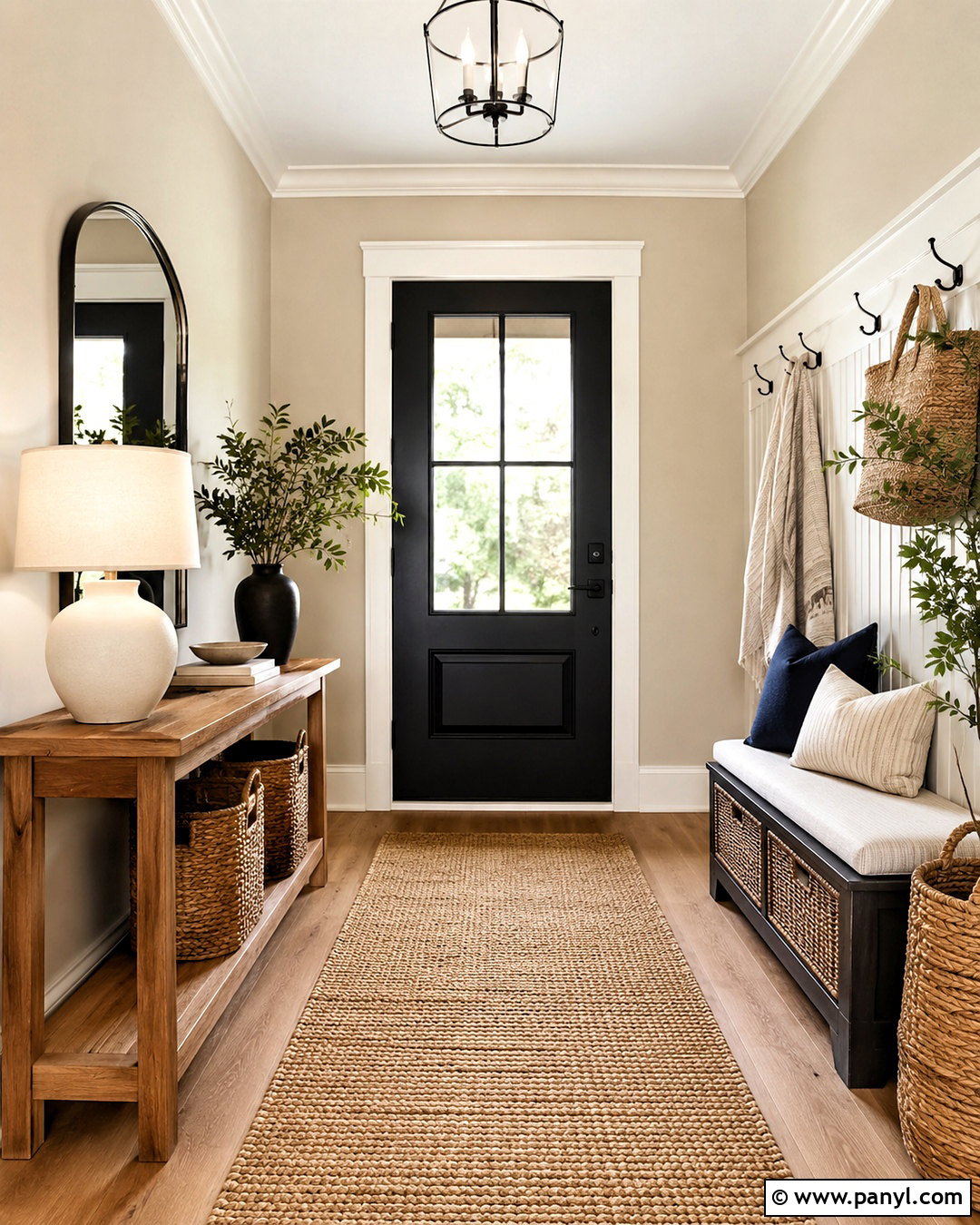 Maison Blanche Entryway With Black Accents - 20 maison blanche sherwin williams ideas