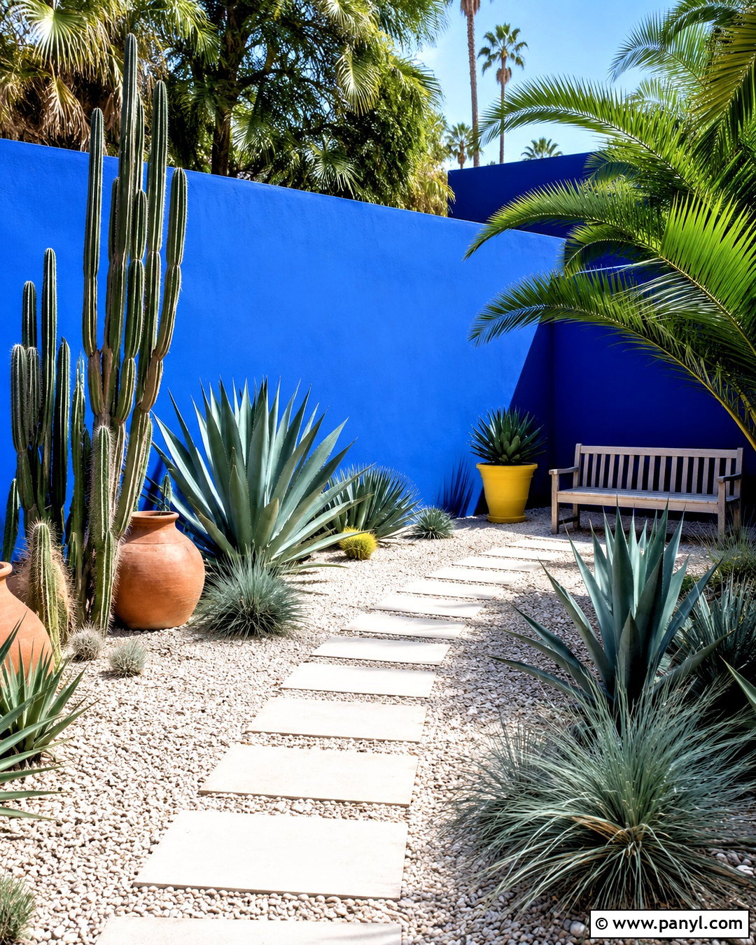 Majorelle Blue Garden Wall - 20 majorelle blue ideas