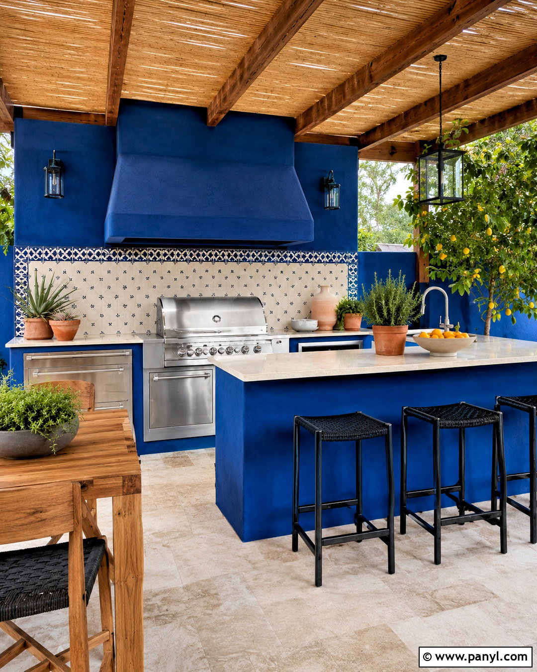 Majorelle Blue Outdoor Kitchen - 20 majorelle blue ideas