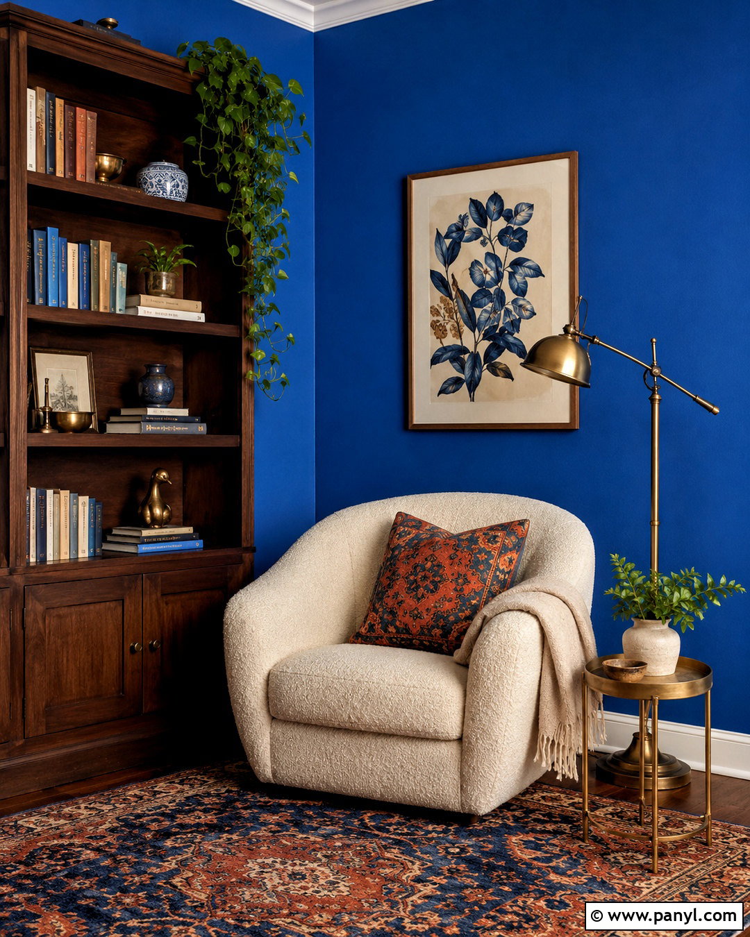 Majorelle Blue Reading Nook - 20 majorelle blue ideas