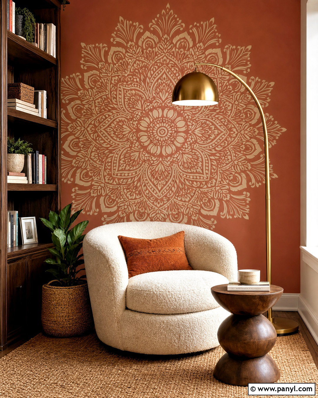 Mandala Wall Stencil For Reading Nook - 20 wall stencil ideas