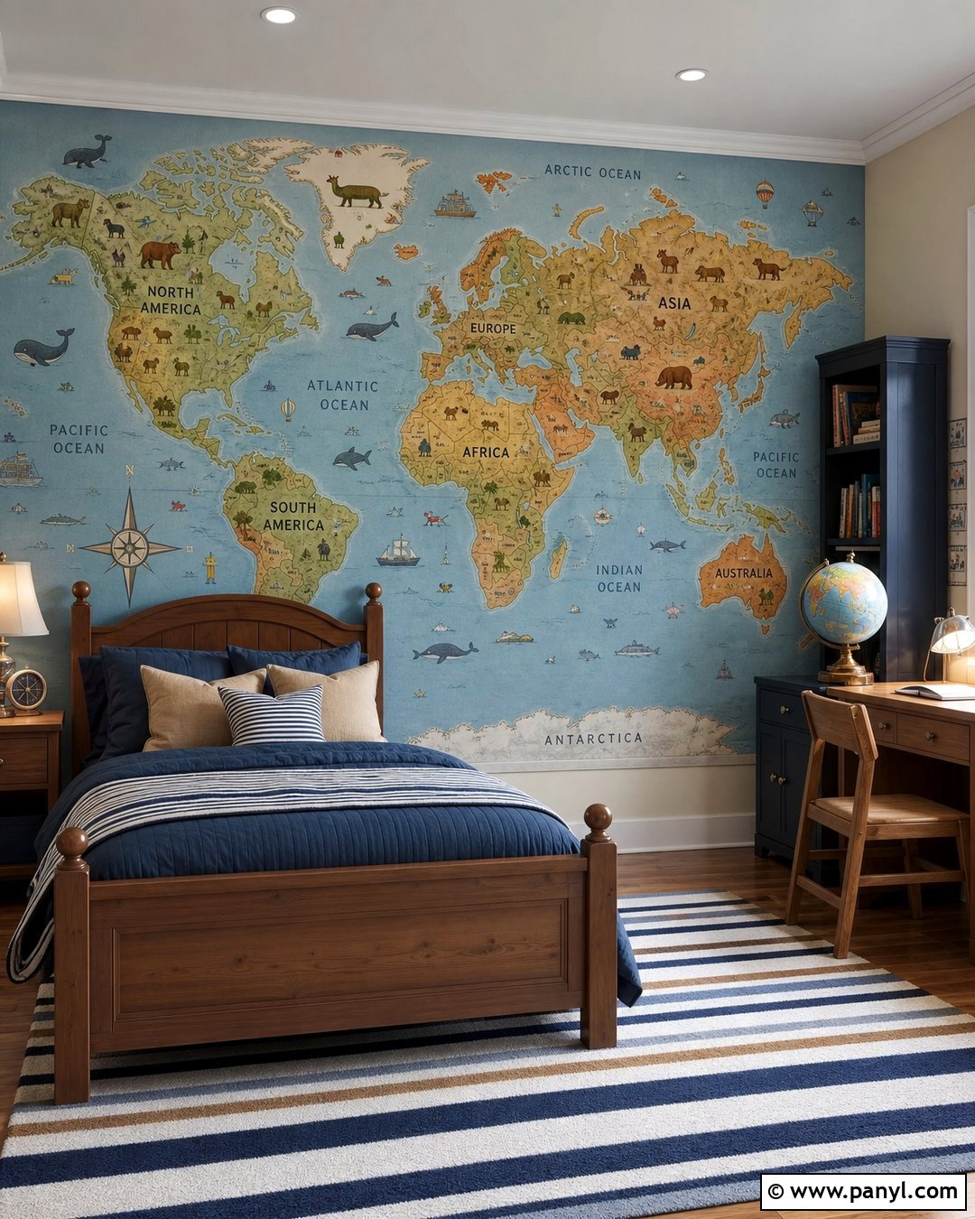 Map Kids Room Accent Wall - 25 Accent Wall For Kids Room Ideas