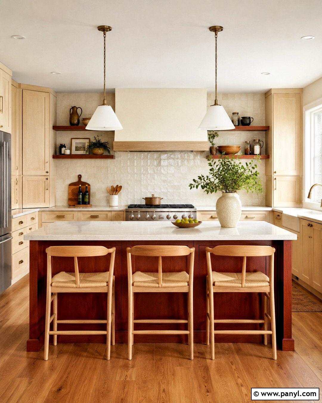 Maple And Cherry Wood Kitchen - 20 different wood tones in one room ideas