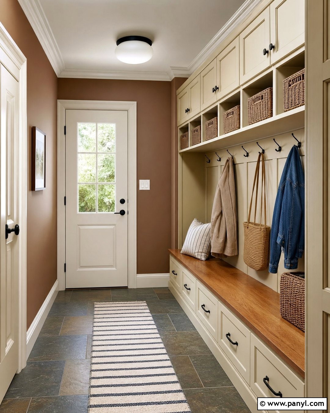 Maple Brown Mudroom Walls - 25 Warm Brown Wall Color Ideas