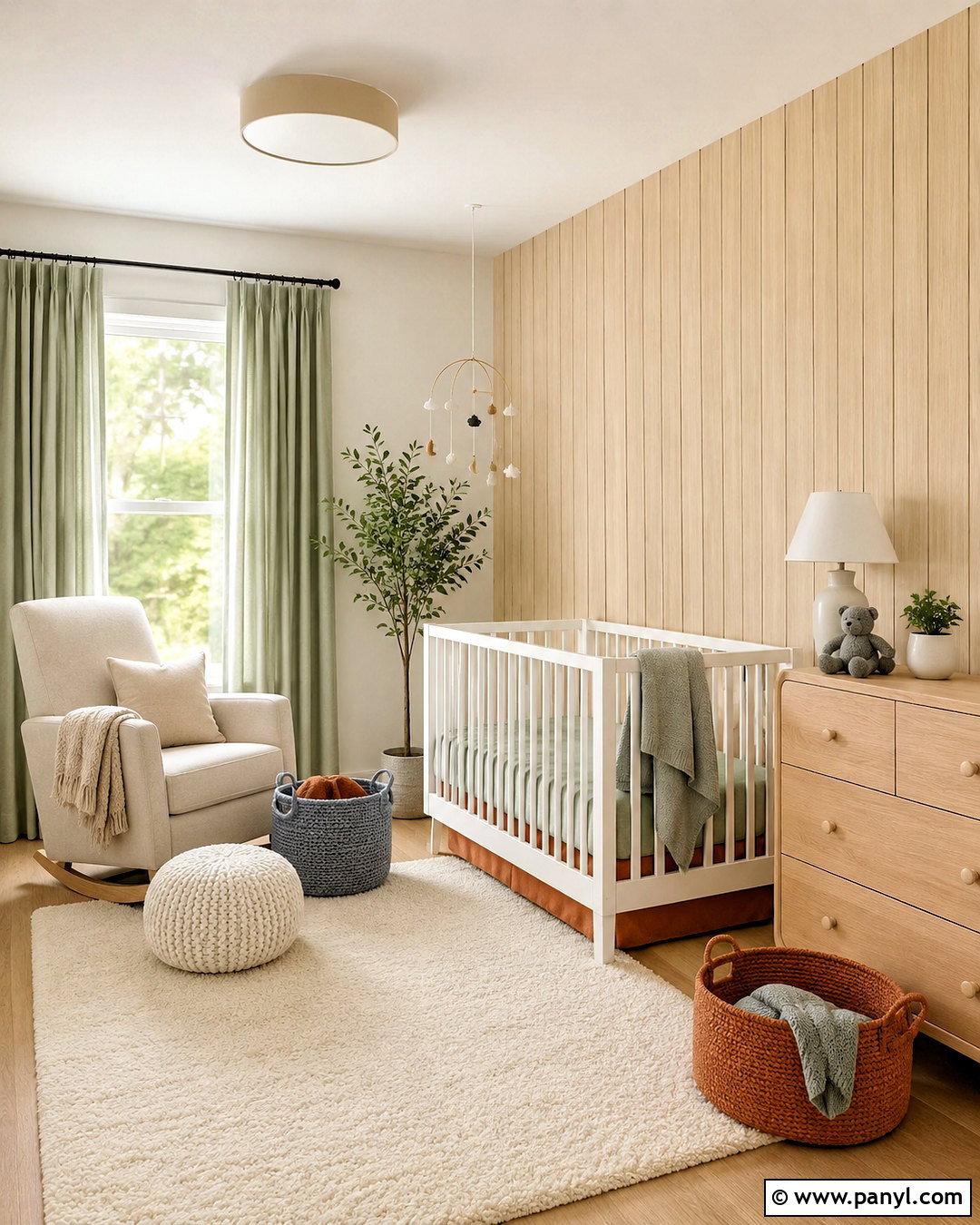 Maple Wood Accent Wall Nursery - 20 natural wood accent wall ideas