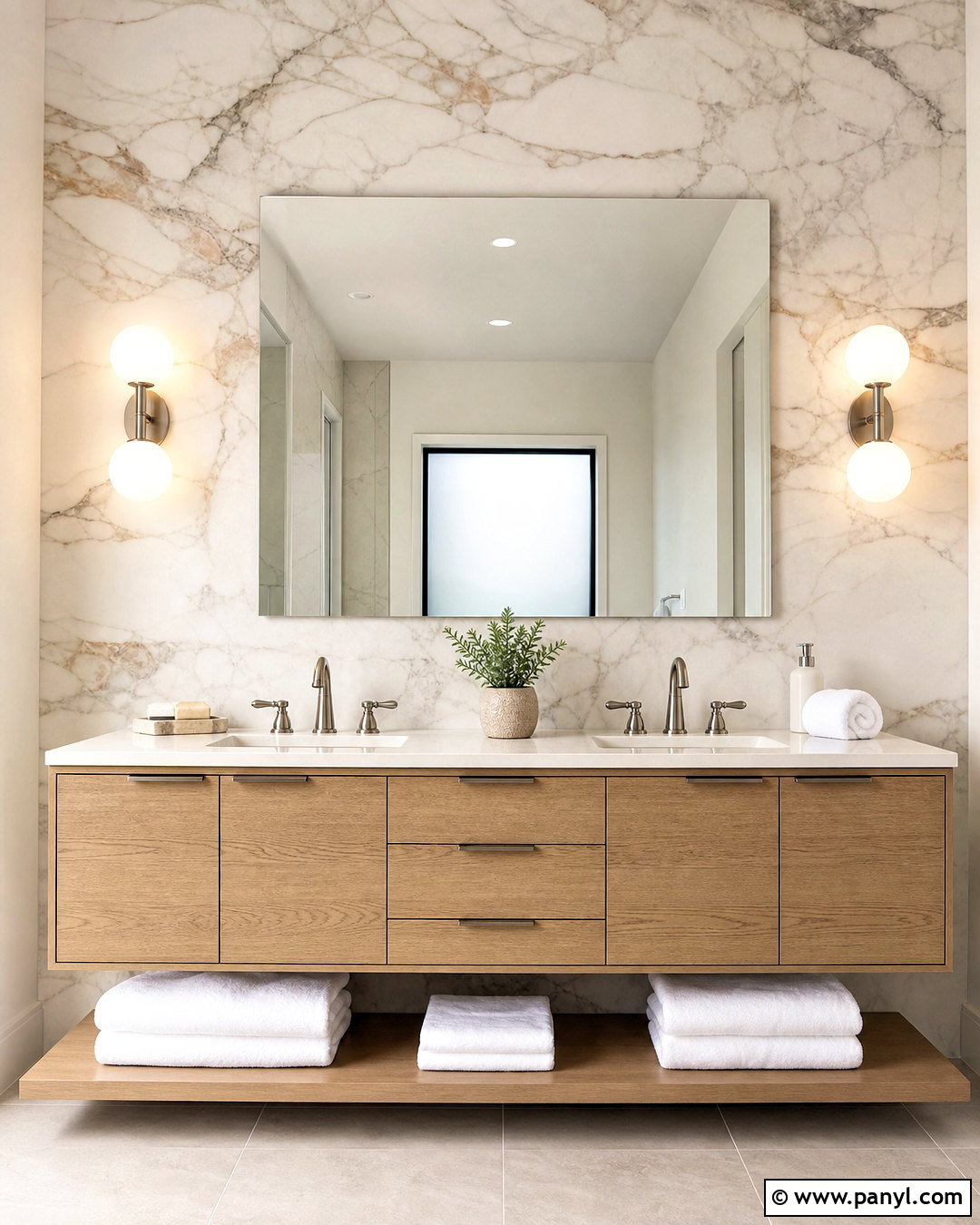 Marble Accent Wall - 20 cool accent wall ideas