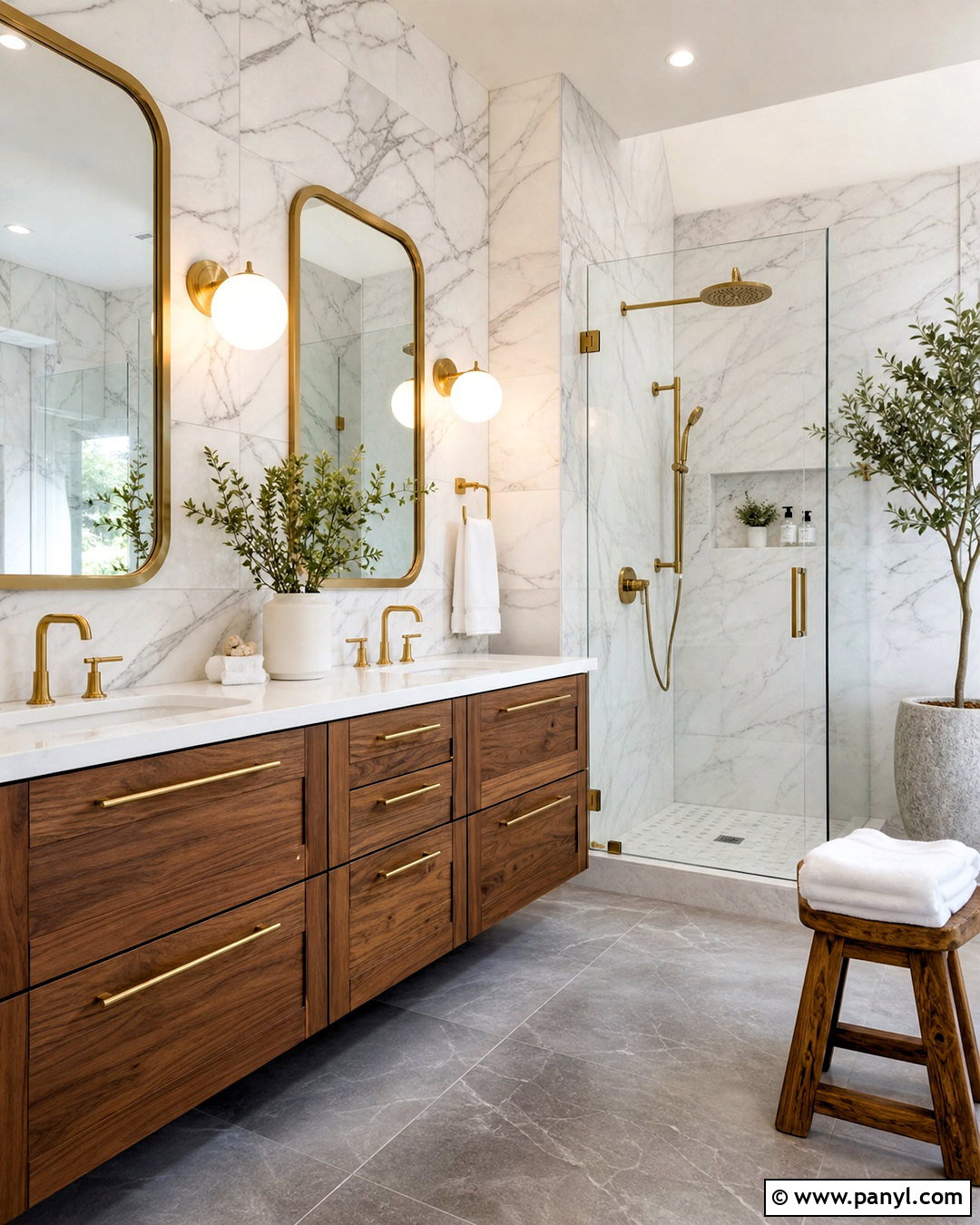 Marble And Gold Bathroom - 20 gold interior design ideas